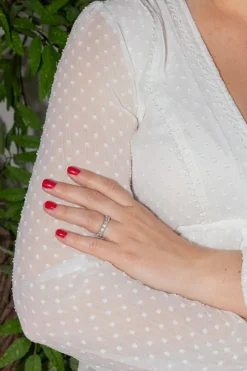 Bague Alliance américaine Or blanc Diamant