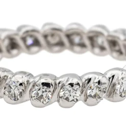 Bague Alliance américaine Or blanc Diamant