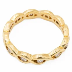 Bague Alliance américaine Or jaune Diamant