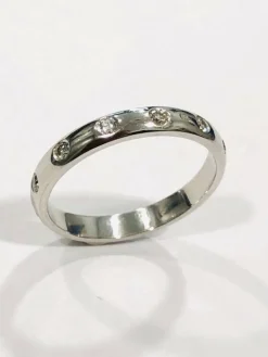 Bague alliance en Or blanc & diamants