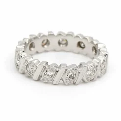 Bague Alliance Or blanc Diamant