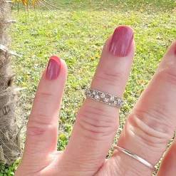 Bague Alliance or blanc diamants