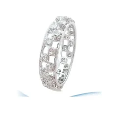 Bague Alliance or blanc diamants