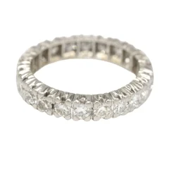 Bague Alliance or blanc et diamant