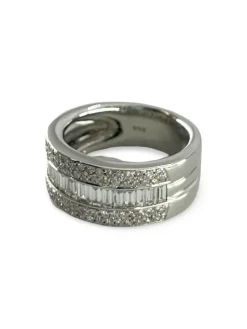 Bague Alliance or blanc et diamants 1,60 ct