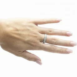 Bague Alliance or blanc et diamant