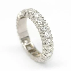 Bague Alliance or blanc et diamant