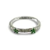 Bague alliance or et grenats verts 0,80 ct