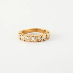 Bague Alliance Or jaune 14 carats Diamants
