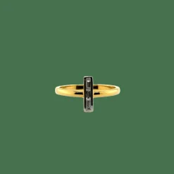 Bague Alliance or jaune et diamants