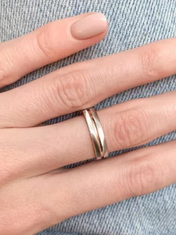 Bague alliance or rose et or blanc