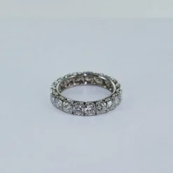 Bague Alliance tour complet Or blanc Diamants