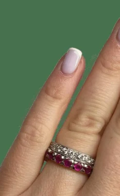 Bague amovible or diamants rubis saphirs