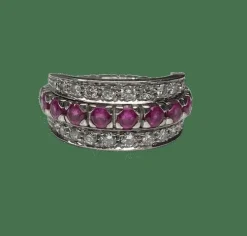 Bague amovible or diamants rubis saphirs
