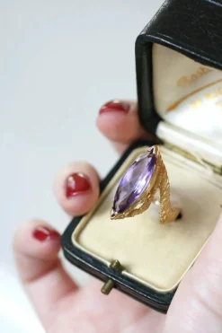 Bague améthyste années 70