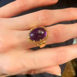 Bague Améthyste cabochon