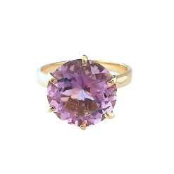 Bague Améthyste en Solitaire Or Jaune 18 K