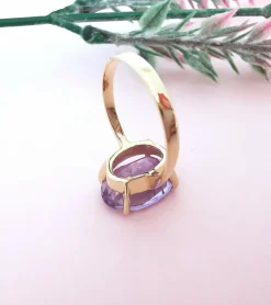 Bague Améthyste en Solitaire Or Jaune