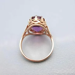 Bague Améthyste en Solitaire Or Jaune