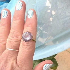 Bague Améthyste en Solitaire Or Jaune 18 K