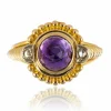 Bague améthyste et diamants ancienne