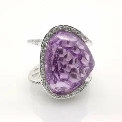 Bague améthyste et diamants