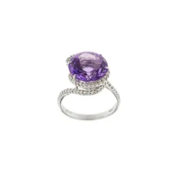 Bague améthyste et diamants