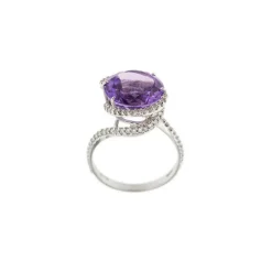 Bague améthyste et diamants