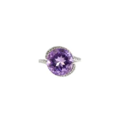 Bague améthyste et diamants