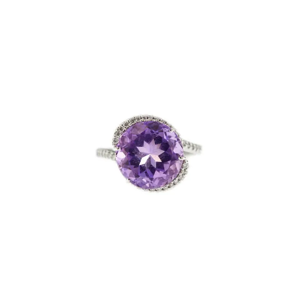 Bague améthyste et diamants