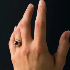 Bague améthyste et diamants ancienne