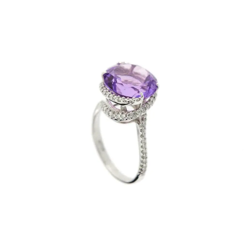 Bague améthyste et diamants