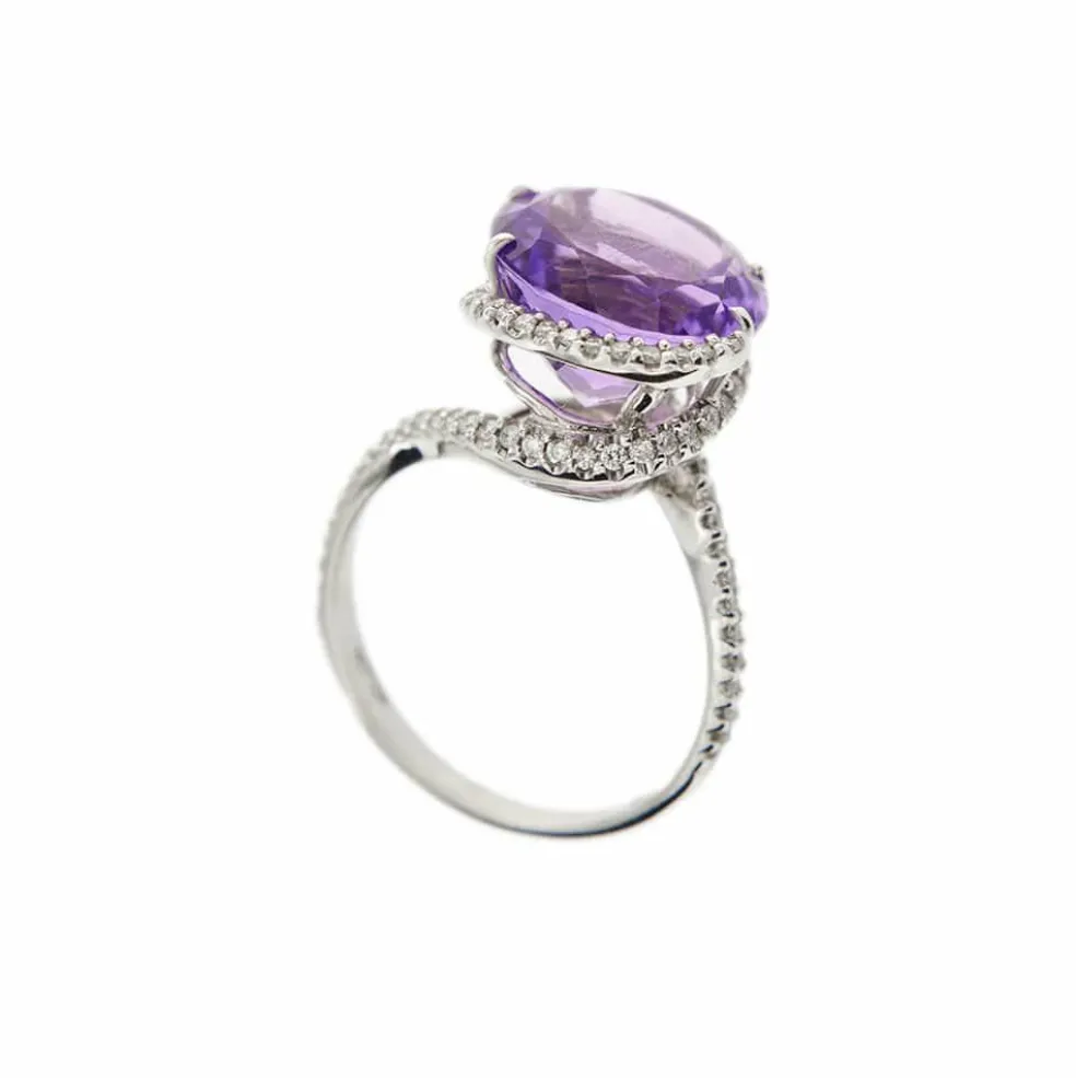 Bague améthyste et diamants