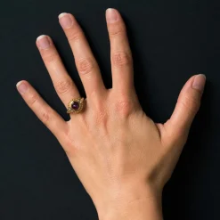 Bague améthyste et diamants ancienne