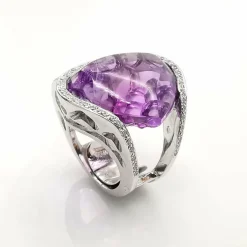 Bague améthyste et diamants