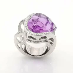 Bague améthyste et diamants