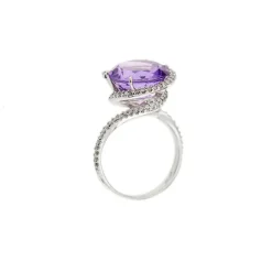 Bague améthyste et diamants