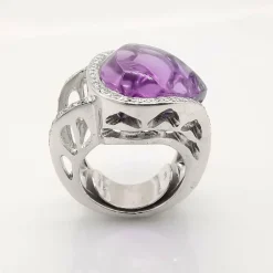 Bague améthyste et diamants