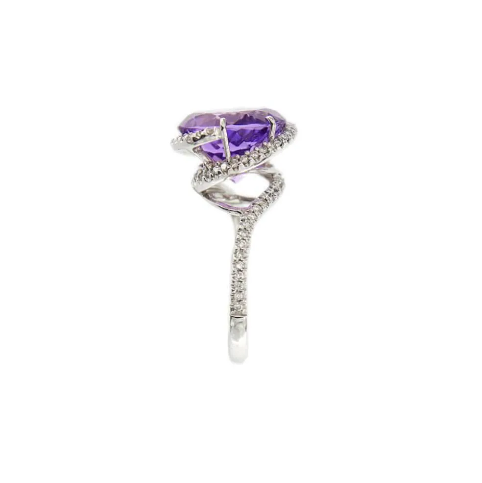 Bague améthyste et diamants