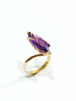 Bague Améthyste et or rose