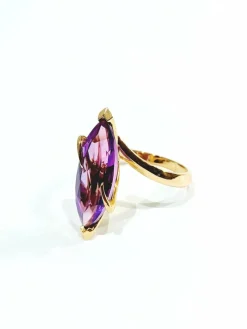 Bague Améthyste et or rose