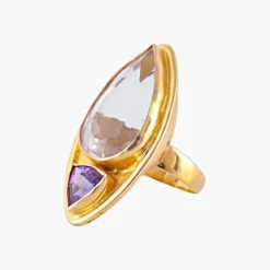 Bague Améthyste et Quartz