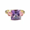 Bague Améthyste Saphirs roses