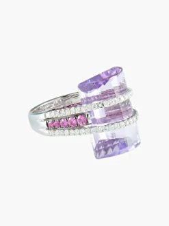 Bague Améthyste Spinelles et Diamants