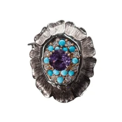 Bague Améthyste Turquoise Diamants