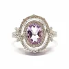 Bague améthystes diamants or blanc