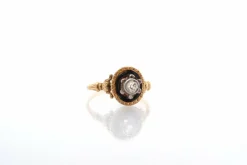Bague ancienne 1900 diamants en or et émail