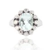 Bague ancienne aigue-marine et diamants