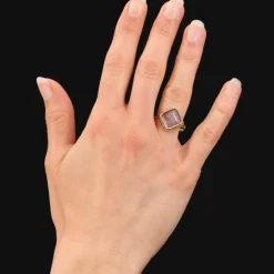 Bague ancienne améthyste et or