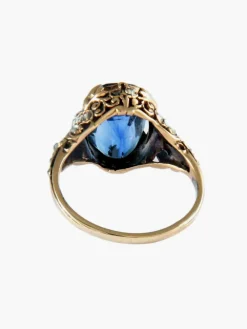 BAGUE ANCIENNE ANNEES 1900 OR ET SAPHIR